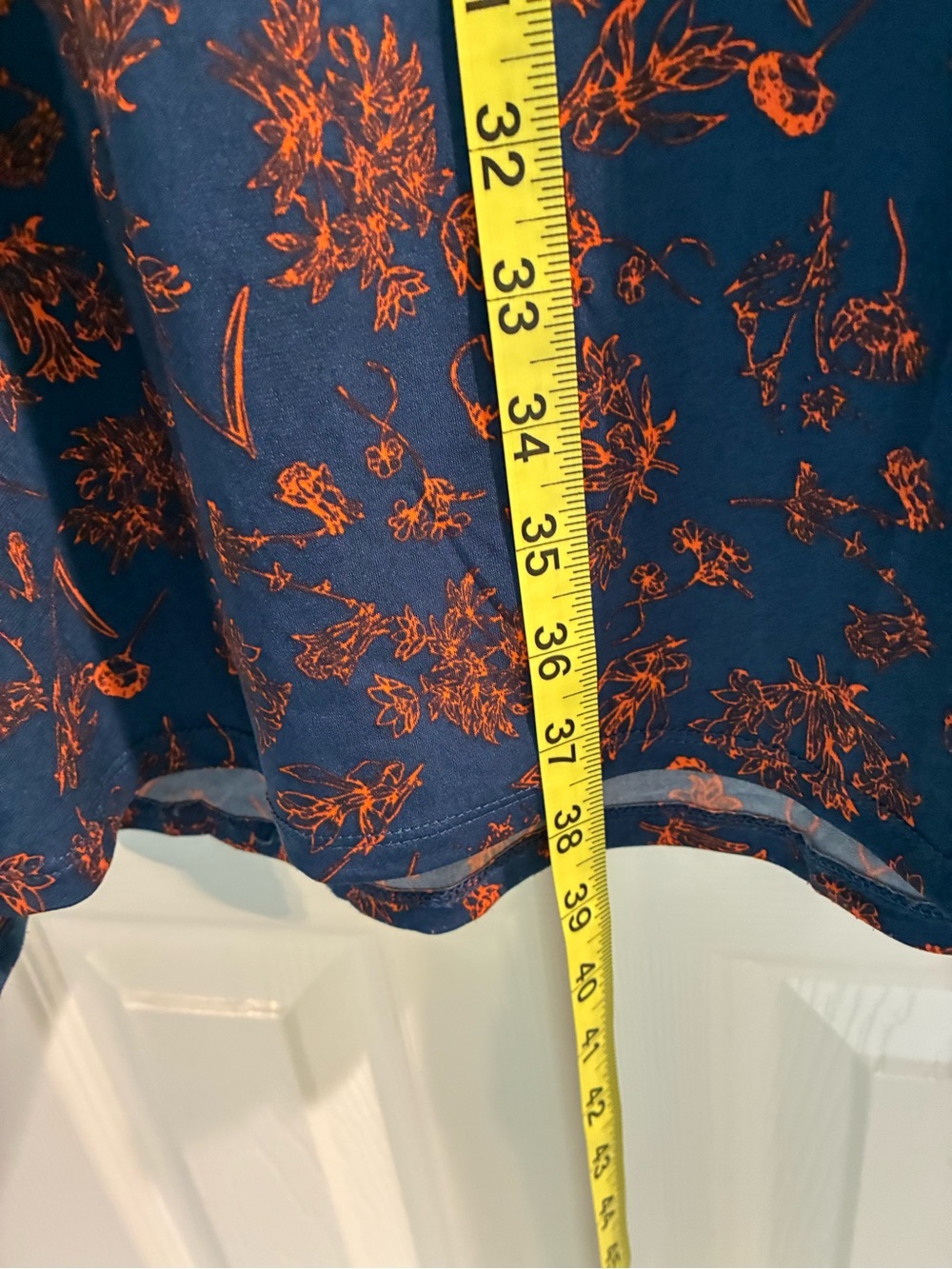 LuLaRoe Navy Maxi Skirt with Rust Floral Print - Picture 3 of 5